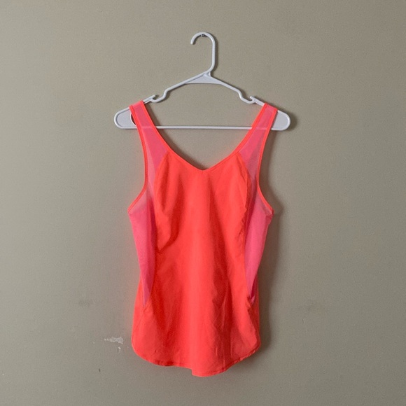 Lululemon Athletica Reflector Neon Pink/Orange Criss-Cross Back Top - Picture 1 of 13